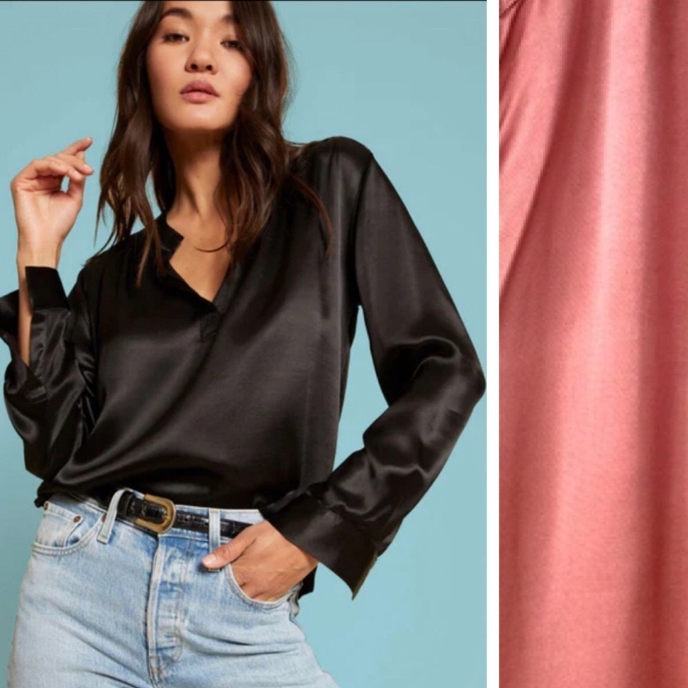 NATION LTD Ella Satin Pajama-Style Top